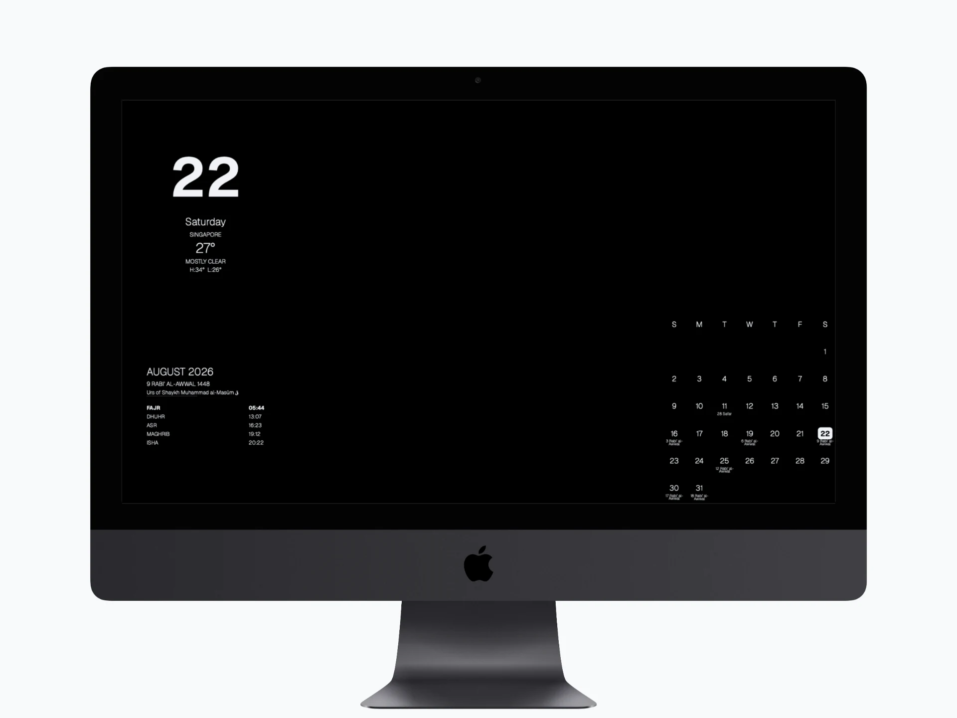 A solid black BackDrop background displayed on an iMac